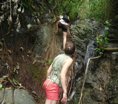 Waterfall climbing Churute